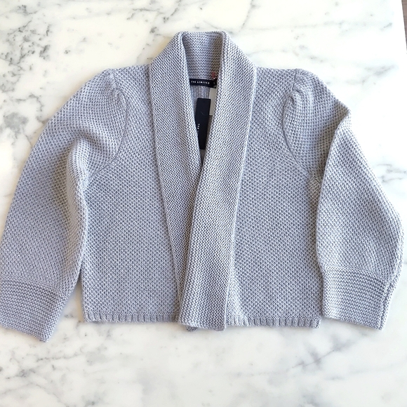 NWT. The Limited Woman's Wool/Mohair Cropp Open Cardigan Sweater with sparkling. - Picture 3 of 4